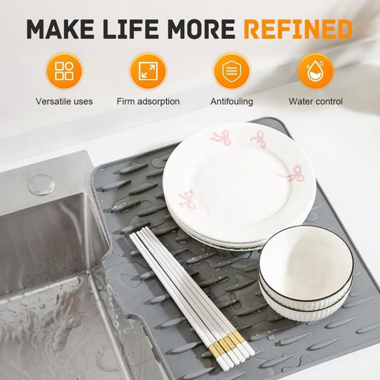 Premium Silicone Sink Mat – Heat-Resistant Non-Slip Dish Drying & Drainage Mat